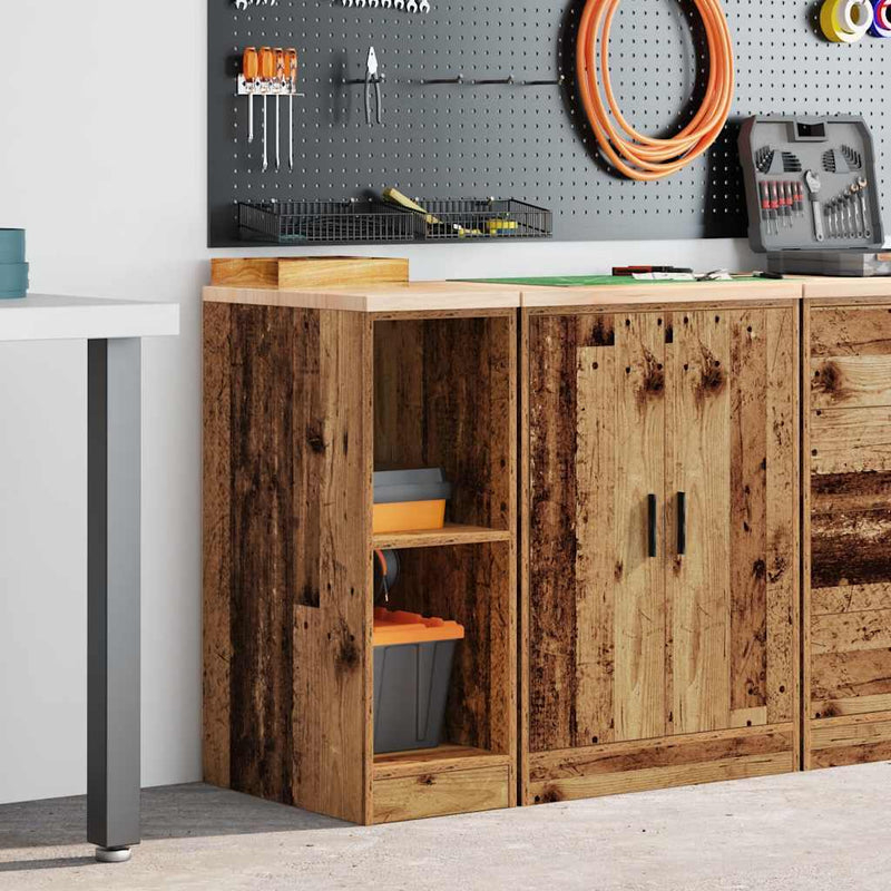 Load image into Gallery viewer, Vidaxl garagekast 30x51x85 cm massief grenenhout oud hout
