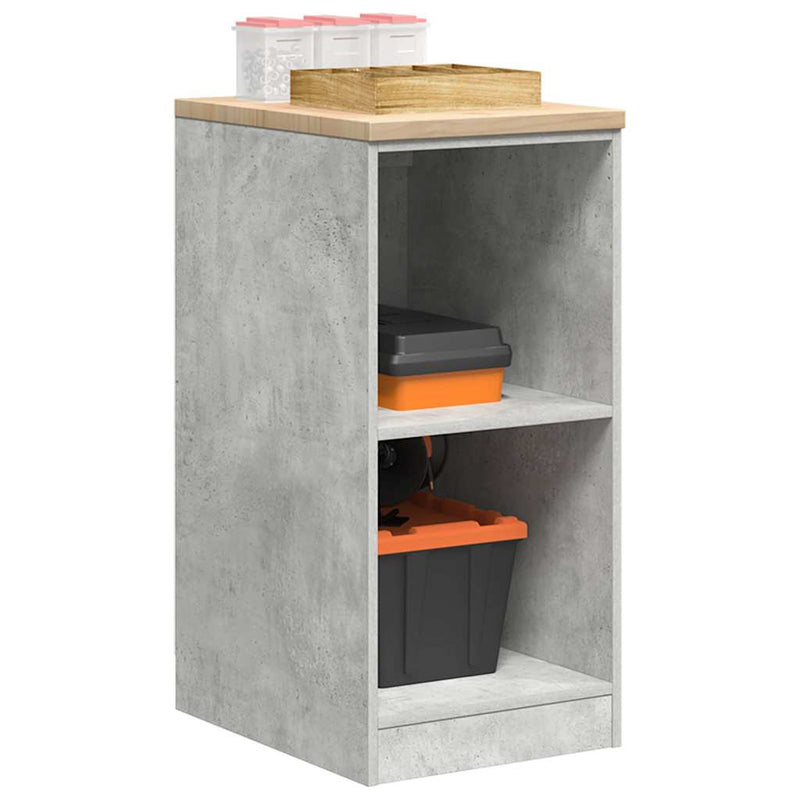 Load image into Gallery viewer, Vidaxl garagekast 40x51x85 cm massief grenenhout betongrijs
