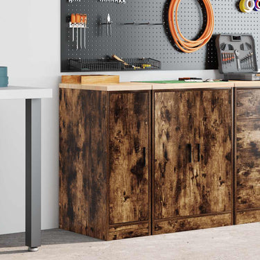 Vidaxl garagekast 30x51x85 cm massief grenenhout gerookt eiken