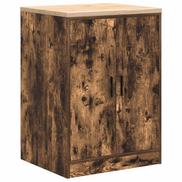 Vidaxl garagekast 60x51x85 cm massief grenenhout gerookt eiken