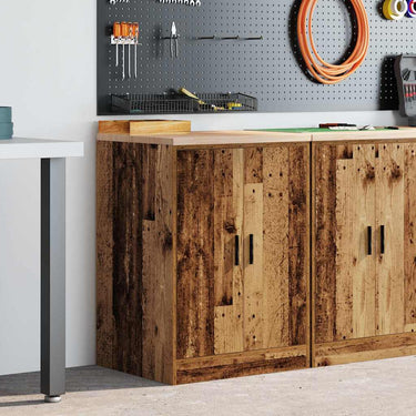 Vidaxl garagekast 60x51x85 cm massief grenenhout oud hout