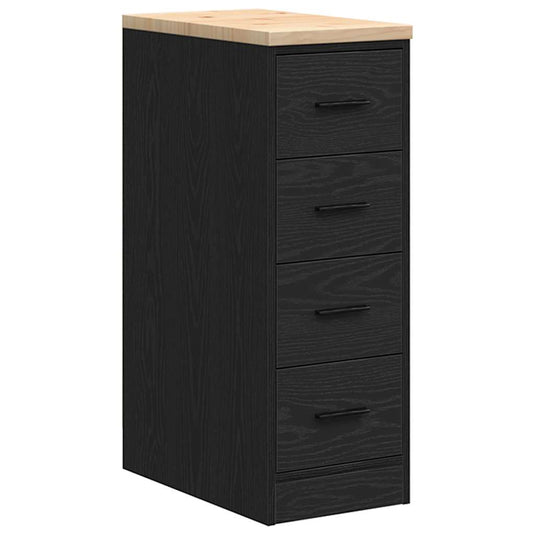 Vidaxl garagekast 30x51x85 cm massief grenenhout zwart