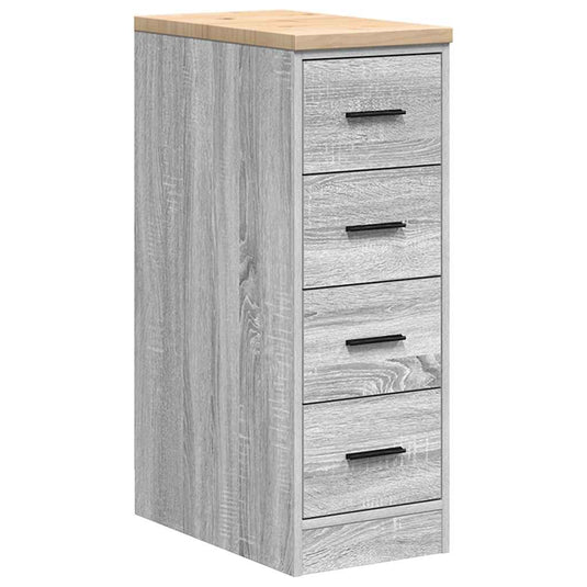 Vidaxl garagekast 30x51x85 cm massief grenenhout grijs sonoma