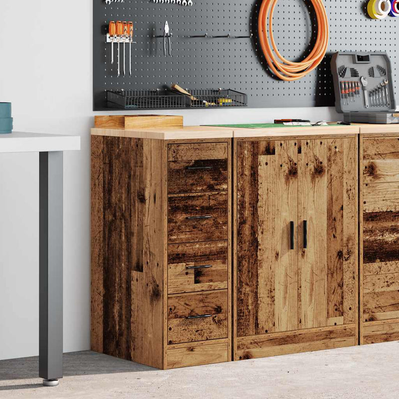 Load image into Gallery viewer, Vidaxl garagekast 30x51x85 cm massief grenenhout oud hout
