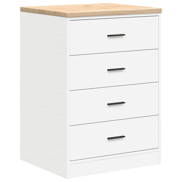 Vidaxl garagekast 60x51x85 cm massief grenenhout wit
