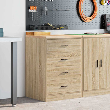 Vidaxl garagekast 60x51x85 cm massief grenenhout sonoma eikenkleurig