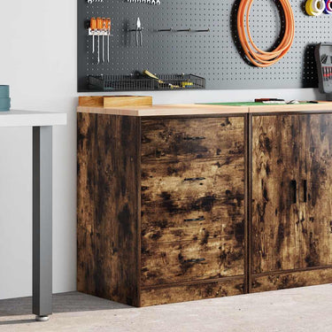 Vidaxl garagekast 60x51x85 cm massief grenenhout gerookt eiken