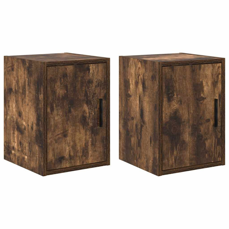Load image into Gallery viewer, Vidaxl garagewandkasten 2 st spaanplaat gerookt eikenhout

