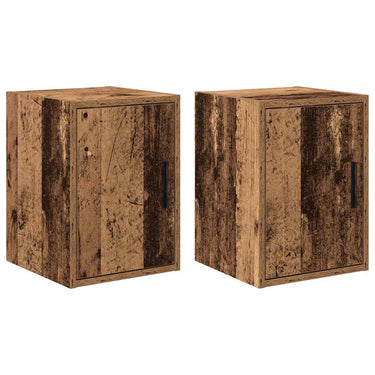 Vidaxl garage wandkasten 2 st bewerkt hout oud hout