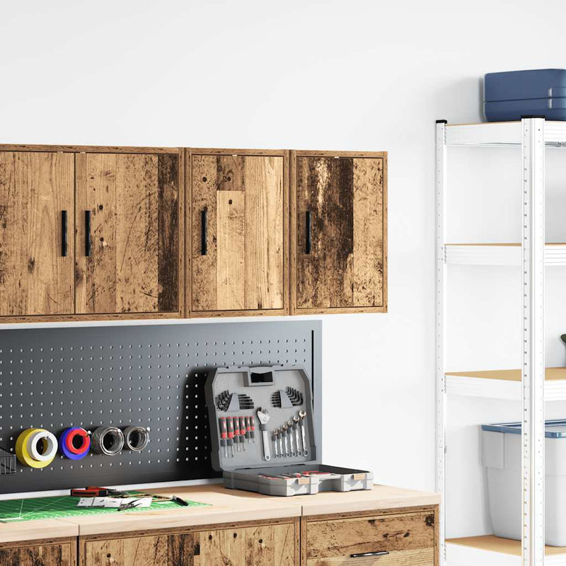 Load image into Gallery viewer, Vidaxl garage wandkasten 2 st bewerkt hout oud hout

