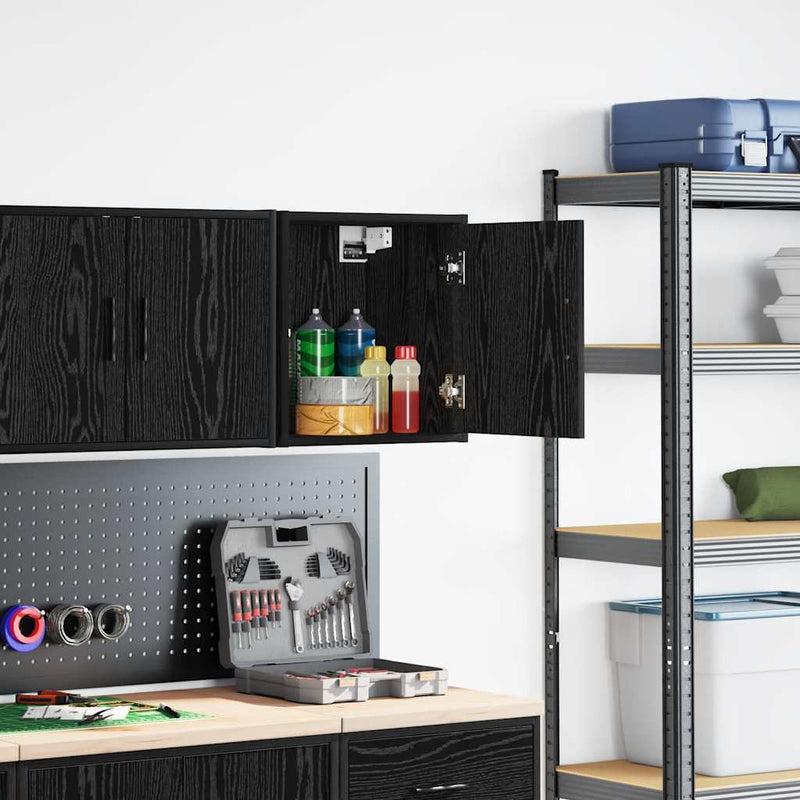 Load image into Gallery viewer, Vidaxl garagewandkast spaanplaat zwart
