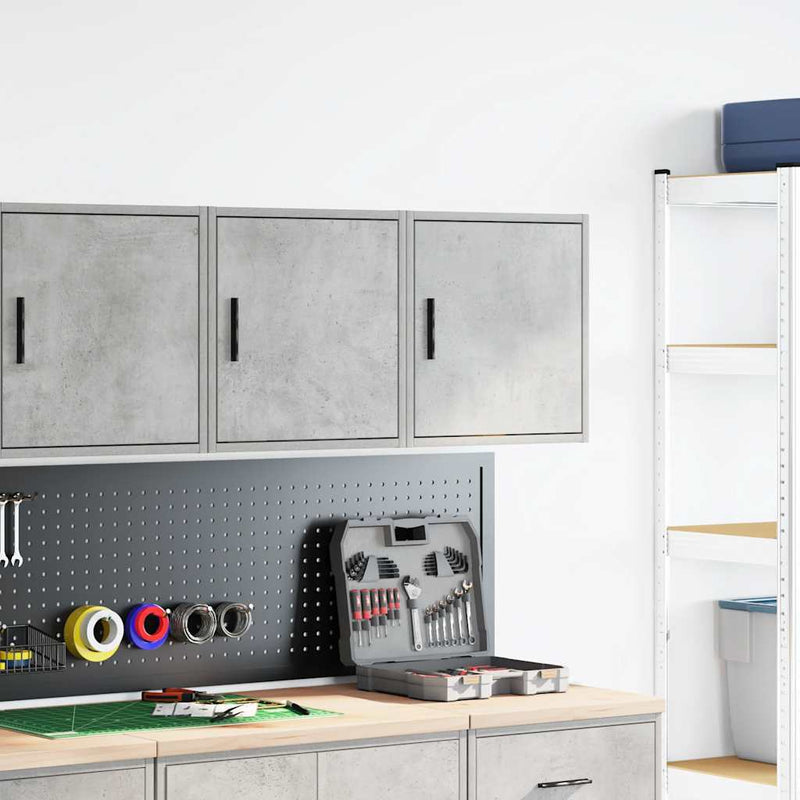 Load image into Gallery viewer, Vidaxl garagewandkasten 2 st bewerkt hout betongrijs
