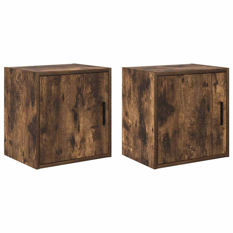 Load image into Gallery viewer, Vidaxl garagewandkasten 2 st spaanplaat gerookt eikenhout
