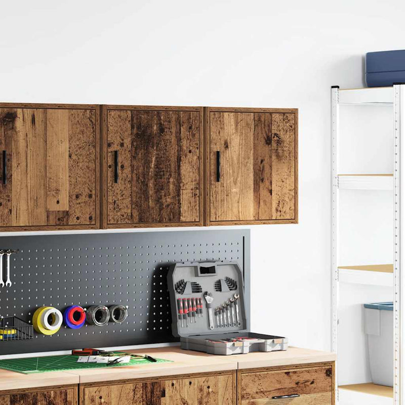 Load image into Gallery viewer, Vidaxl garage wandkasten 2 st bewerkt hout oud hout
