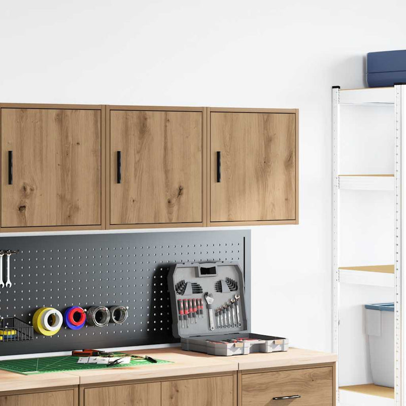 Load image into Gallery viewer, Vidaxl garagewandkasten 2 st spaanplaat ambachtelijk eikenhout
