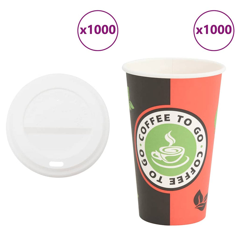 Load image into Gallery viewer, Vidaxl papieren koffiekopjes met deksel 1000 st 16oz 400 ml
