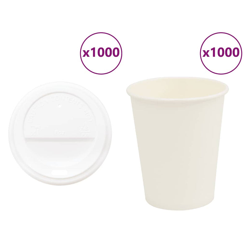 Load image into Gallery viewer, Vidaxl papieren koffiekopjes met deksel 1000 st 8oz 200 ml
