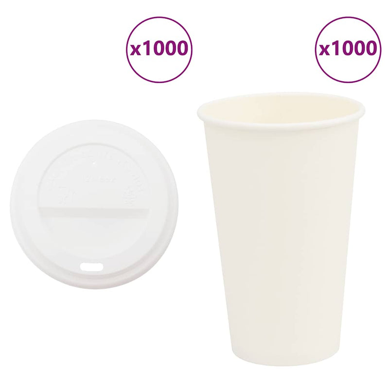 Load image into Gallery viewer, Vidaxl papieren koffiekopjes met deksel 1000 st 16oz 400 ml
