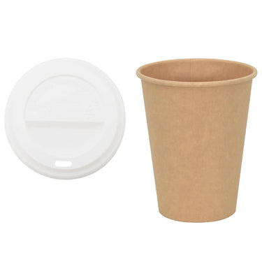 Vidaxl papieren koffiekopjes met deksel 1000 st 12oz 300 ml