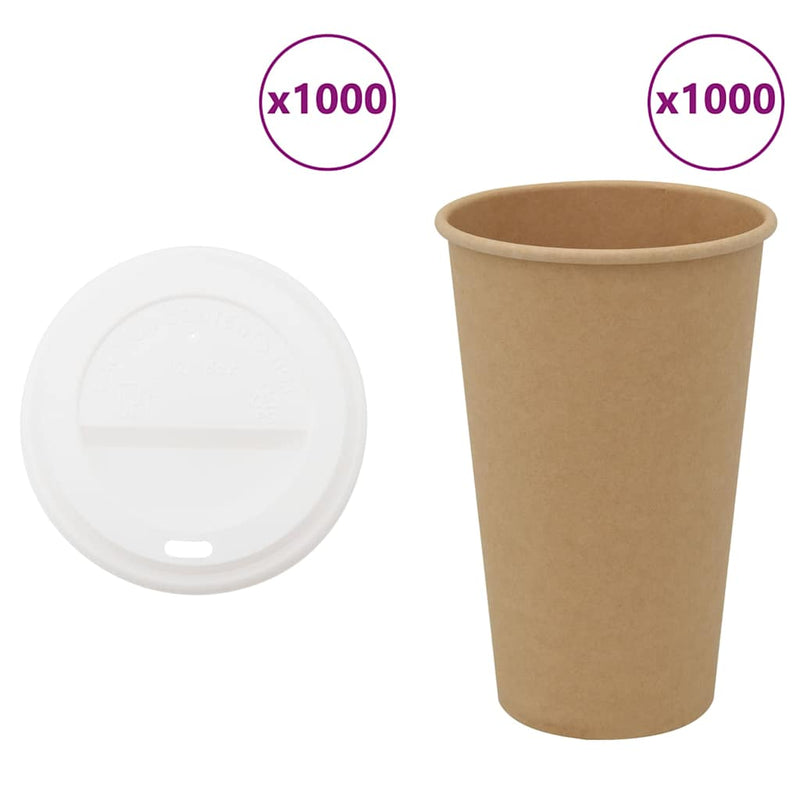 Load image into Gallery viewer, Vidaxl papieren koffiekopjes met deksel 1000 st 16oz 400 ml
