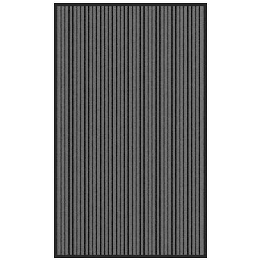 Vidaxl deurmat 90x150 cm gestreept 90x150 cm zwart en grijs