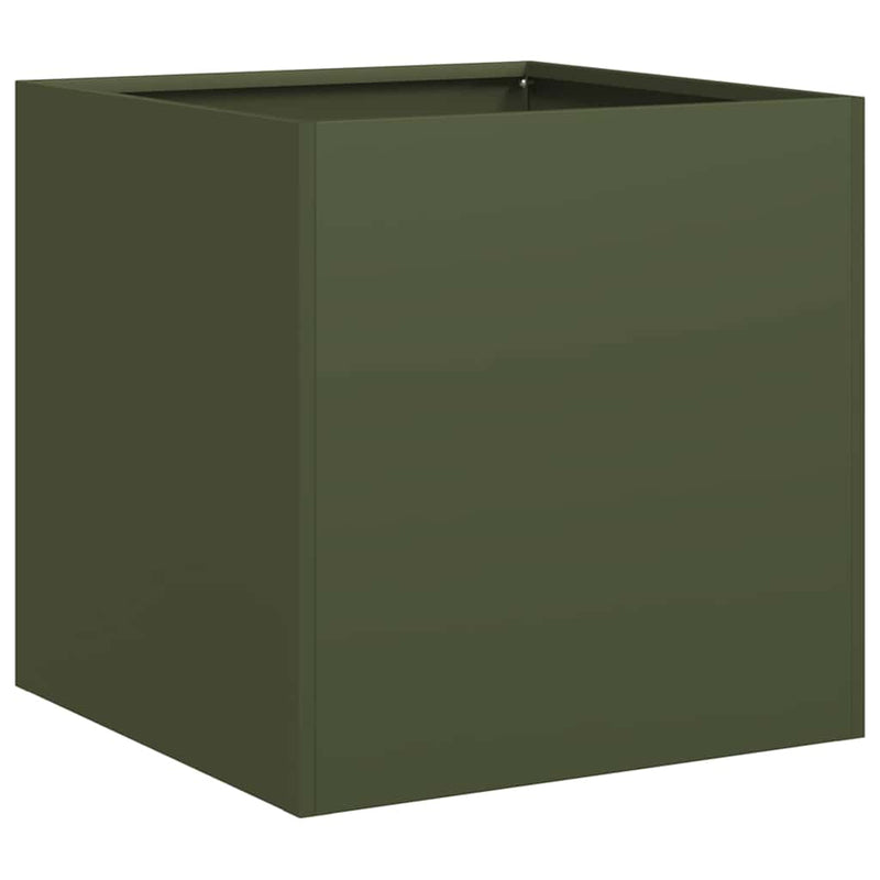 Load image into Gallery viewer, Vidaxl plantenbak 40x40x40 cm koudgewalst staal olijfgroen
