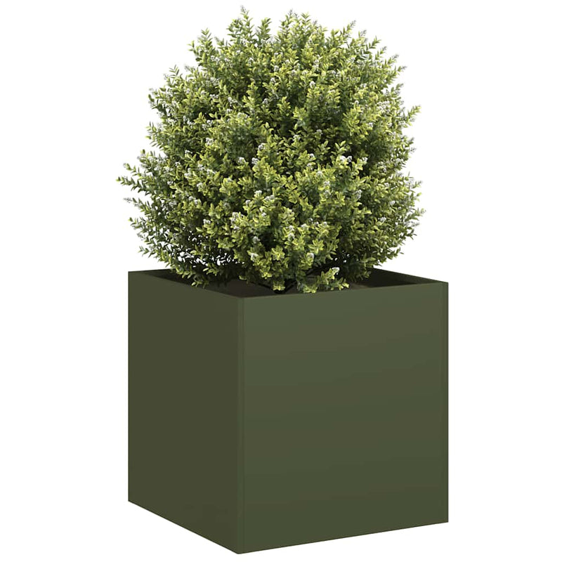 Load image into Gallery viewer, Vidaxl plantenbak 40x40x40 cm koudgewalst staal olijfgroen
