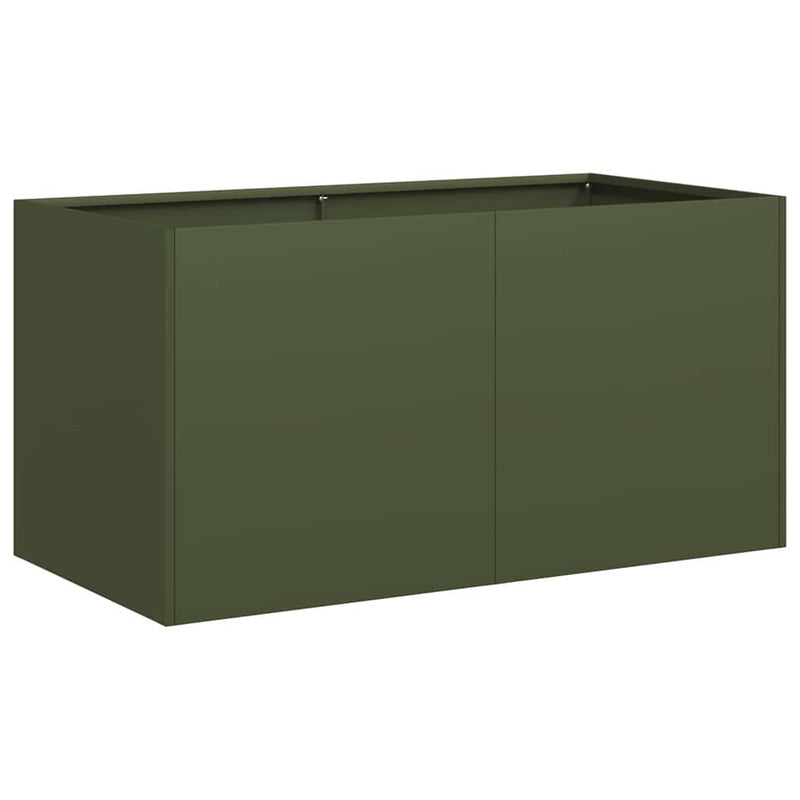 Load image into Gallery viewer, Vidaxl plantenbak 80x40x40 cm koudgewalst staal olijfgroen
