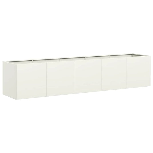 Vidaxl plantenbak 200x40x40 cm koudgewalst staal wit