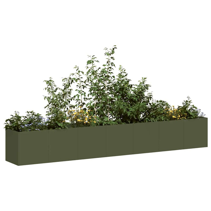 Load image into Gallery viewer, Vidaxl plantenbak 280x40x40 cm koudgewalst staal olijfgroen
