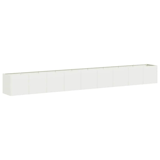 Vidaxl plantenbak 360x40x40 cm koudgewalst staal wit