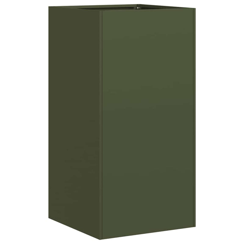 Load image into Gallery viewer, Vidaxl plantenbak 40x40x80 cm koudgewalst staal olijfgroen
