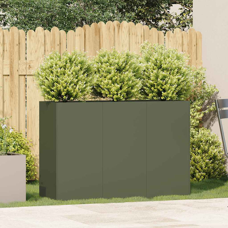 Load image into Gallery viewer, Vidaxl plantenbak 120x40x80 cm koudgewalst staal olijfgroen
