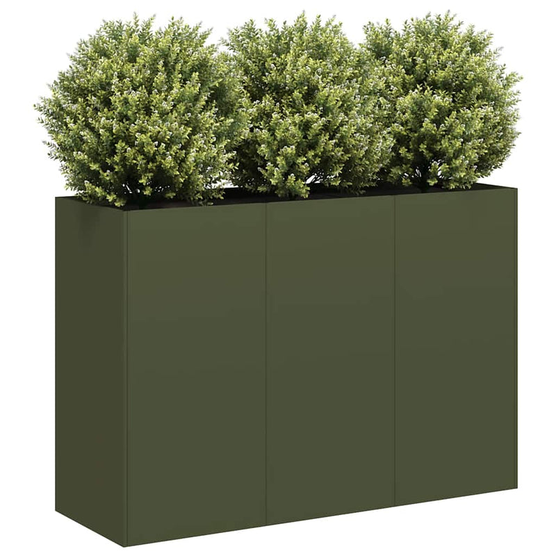 Load image into Gallery viewer, Vidaxl plantenbak 120x40x80 cm koudgewalst staal olijfgroen
