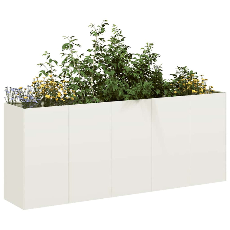 Load image into Gallery viewer, Vidaxl plantenbak 200x40x80 cm koudgewalst staal wit
