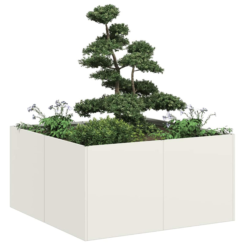 Load image into Gallery viewer, Vidaxl plantenbak 80x80x40 cm koudgewalst staal wit
