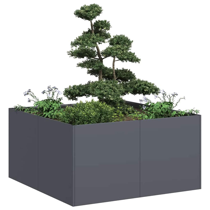 Load image into Gallery viewer, Vidaxl plantenbak 80x80x40 cm koudgewalst staal antracietkleurig
