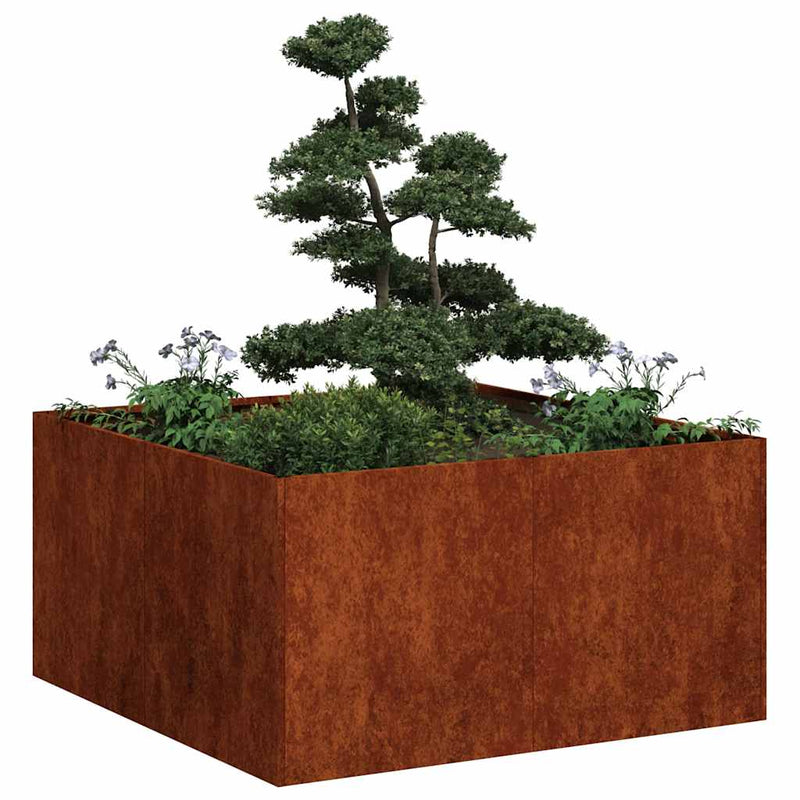 Load image into Gallery viewer, Vidaxl plantenbak roestig 80x80x40 cm weervast staal
