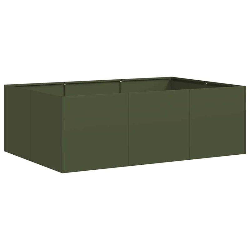 Load image into Gallery viewer, Vidaxl plantenbak 120x80x40 cm staal olijfgroen
