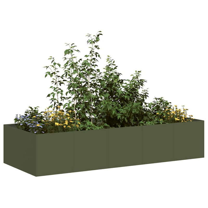 Load image into Gallery viewer, Vidaxl plantenbak 200x80x40 cm staal olijfgroen
