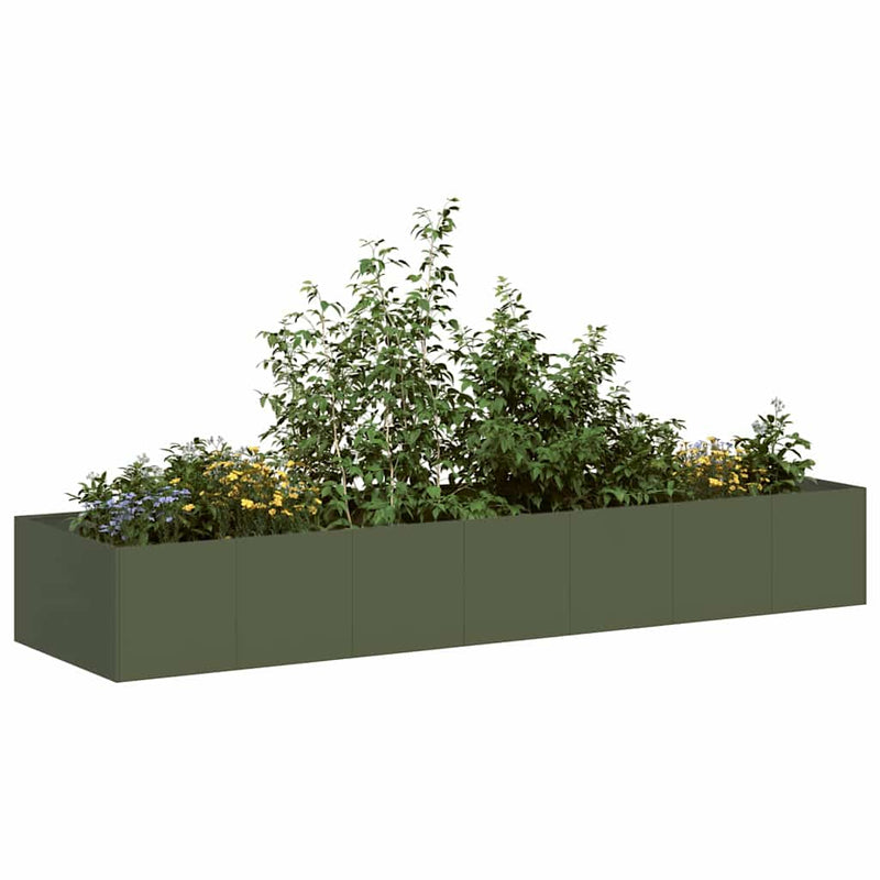 Load image into Gallery viewer, Vidaxl plantenbak 280x80x40 cm staal olijfgroen
