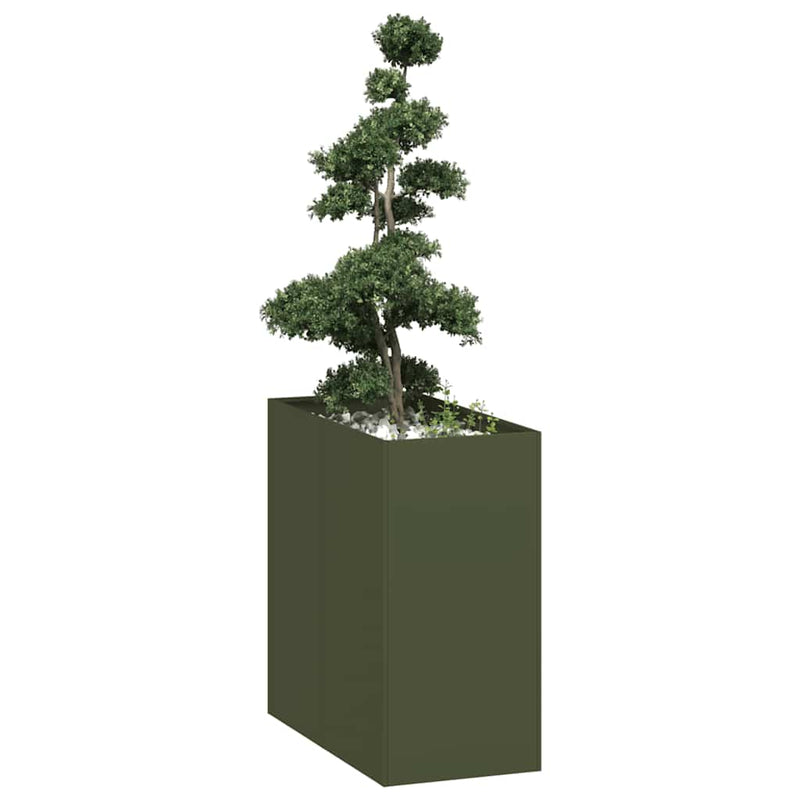 Load image into Gallery viewer, Vidaxl plantenbak 40x80x80 cm staal olijfgroen
