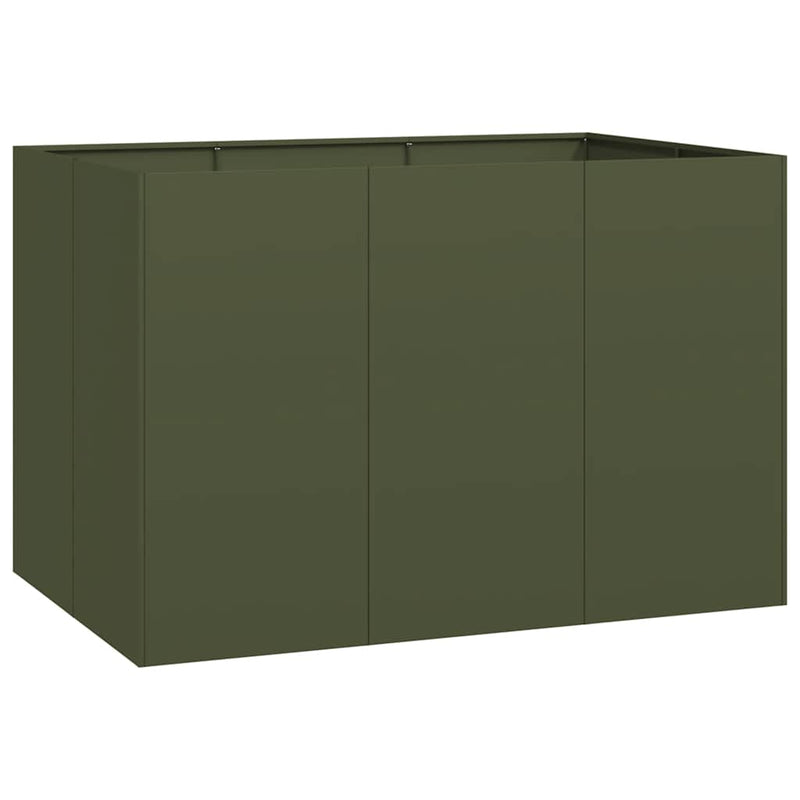 Load image into Gallery viewer, Vidaxl plantenbak 120x80x80 cm staal olijfgroen
