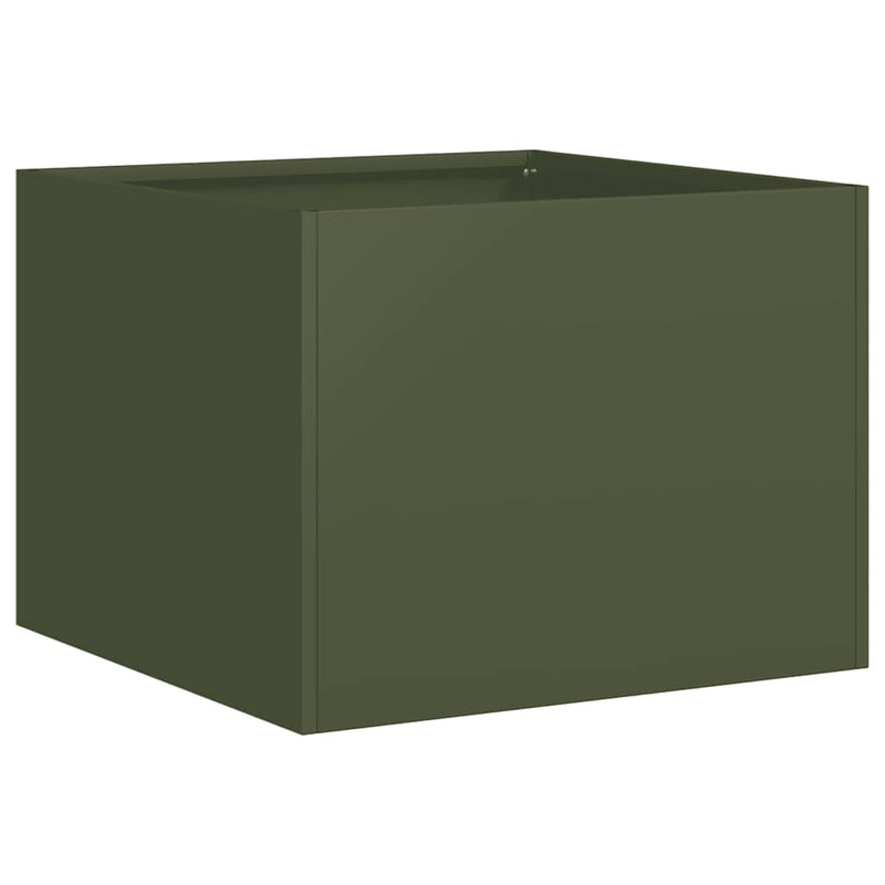Load image into Gallery viewer, Vidaxl plantenbak 40x40x30 cm staal olijfgroen
