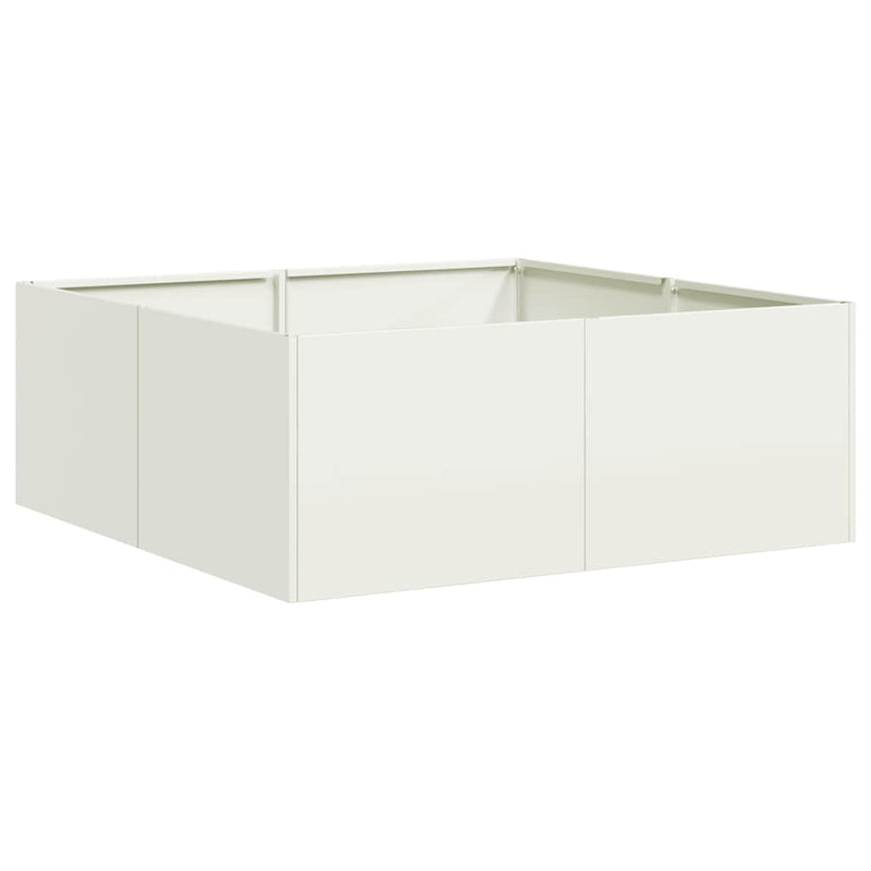 Load image into Gallery viewer, Vidaxl plantenbak 80x80x30 cm staal wit
