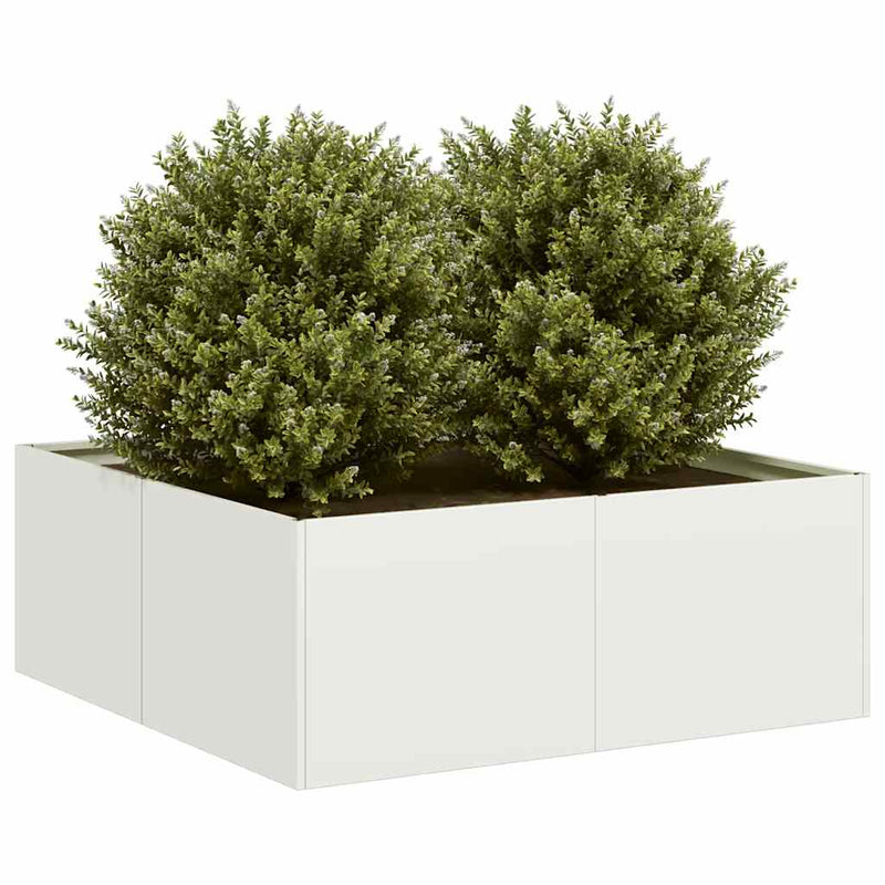 Load image into Gallery viewer, Vidaxl plantenbak 80x80x30 cm staal wit
