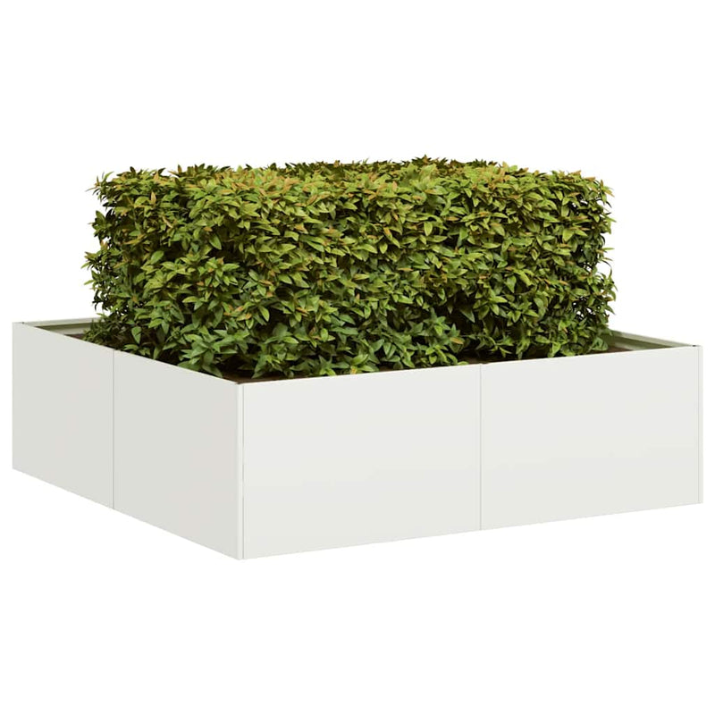 Load image into Gallery viewer, Vidaxl plantenbak 100x100x30 cm staal wit

