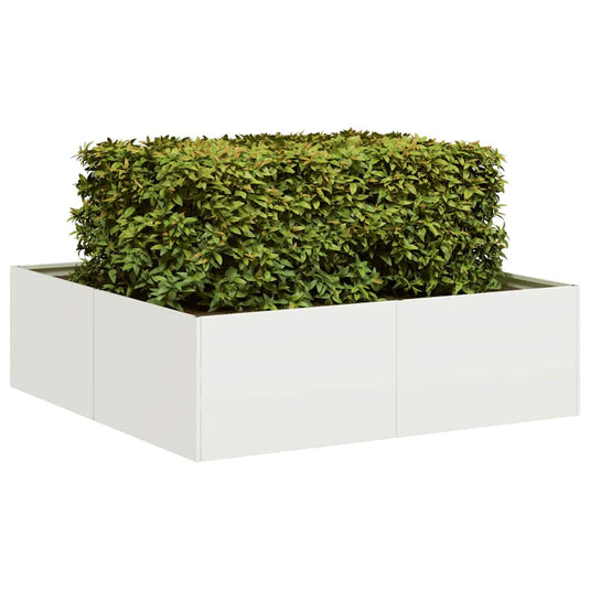 Vidaxl plantenbak 100x100x30 cm staal wit