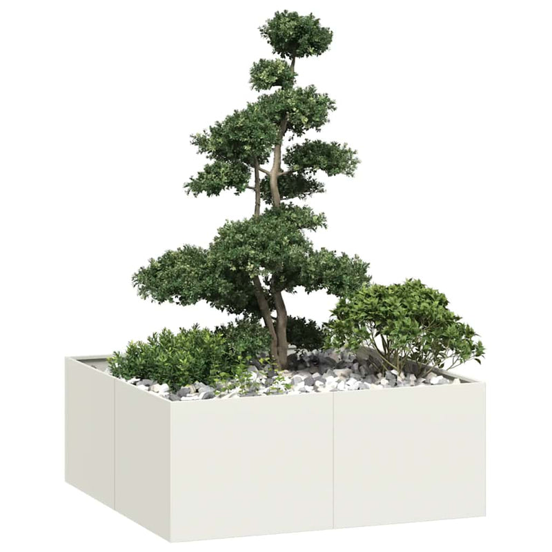 Load image into Gallery viewer, Vidaxl plantenbak 100x100x40 cm staal wit
