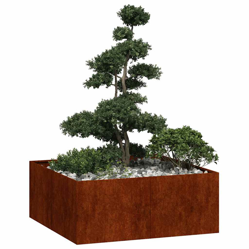 Load image into Gallery viewer, Vidaxl plantenbak roestig 100x100x40 cm weervast staal
